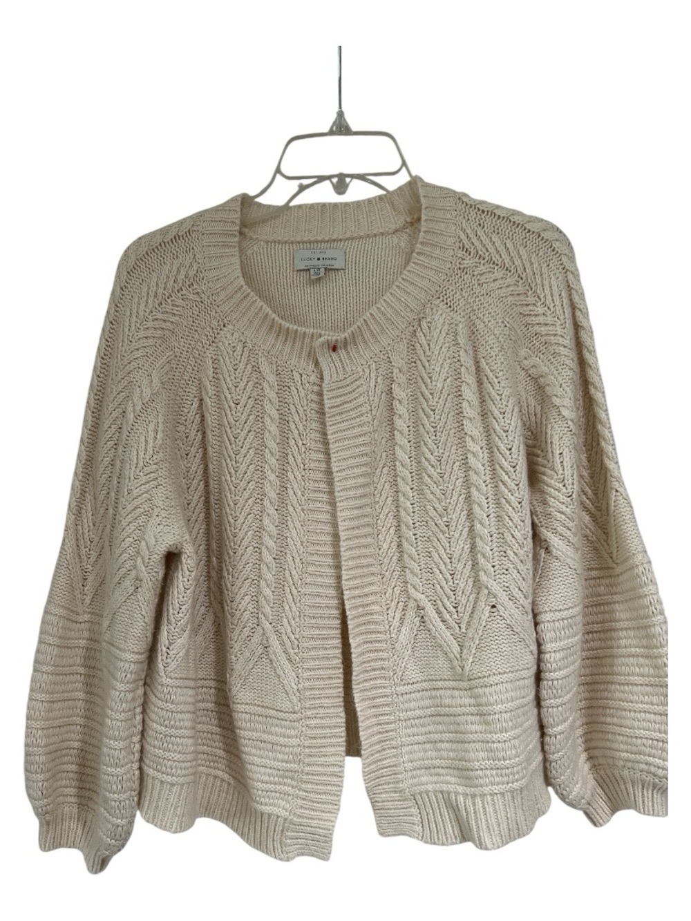 Lucky Brand Cream Cable Knit Women’s Cardigan